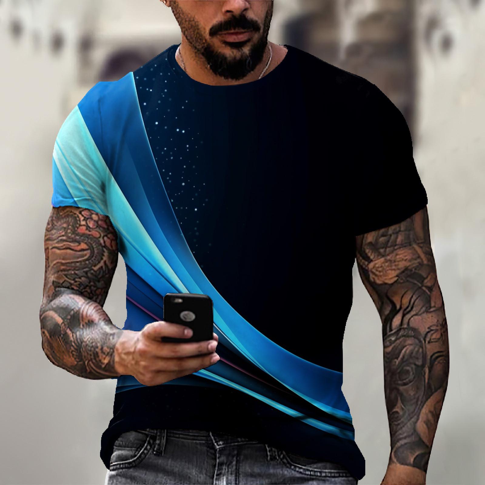 

Мужская футболка с коротким рукавом и принтом, летняя круглая шея, трендовая повседневная толстовка XL