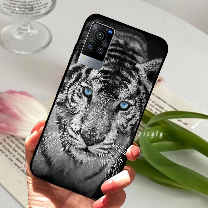 For VIVO X60 Pro 5G Case V2046 V2047A Cartoon Cute Matte Silicone TPU Soft Phone Cover For Vivo X60 X 60 Shockproof Coque Bumper