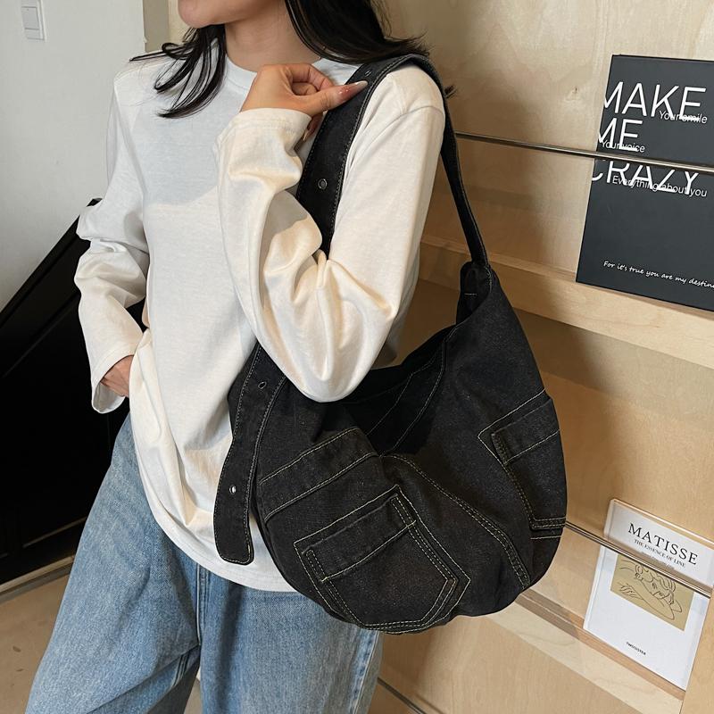 Commuter Denim Bag Women's Tote Bag Large Capacity Shoulder Bag