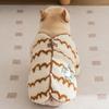 Autumn and Winter Magic Fight Warm Wave Striped Fat Dog Fleece Coat Medium and Small Dog Bulldog Dog Two Feet Pet Clothes