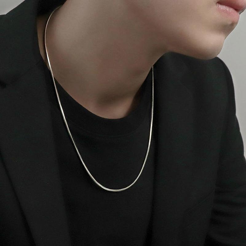1 Stück Punk Hip-Hop Schlangen-Gliederkette Edelstahl-Halskette für Männer Frauen Silberfarbe Männlicher Schmuck Geschenke Cadenas Para Hombre