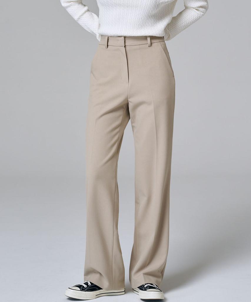 MALOUPE 2115 Stretch Semi-Wide Pants (Beige)