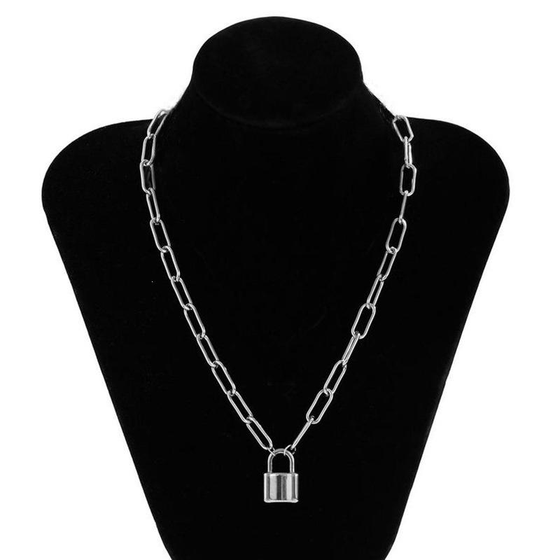 European & American Street Fashion Hip Hop Lock Pendant Necklace - Punk Style Thick Chain for Women