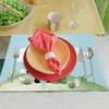 4pcs Easter Placemats Cotton Linen Heat Resistant Table Mats Non-Slip Easter Bunny Gnome Placemat Decoration for Home Kitchen