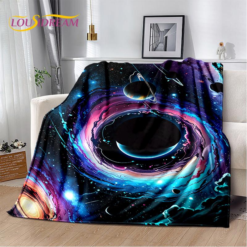 Universe Space Stars Black Hole Galaxy Earth Milky Way Soft Blanket,Soft Throw Blanket for Home Bedroom Bed Sofa Cover Kid Gift