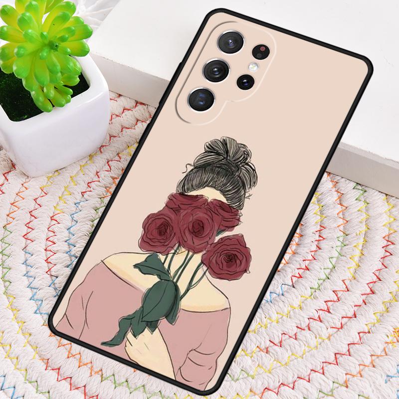 Sad Girl Japanese Anime TPU Phone Case For Samsung Galaxy Note 10 Pro S26 S25 S24 S23 S22 Ultra Plus S21 FE S20 Shockproof Cover