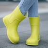 New dopamine women's short tube fashion rain shoes non-slip and wear-resistant waterproof rain boots camping water shoes glue shoe cover shoes