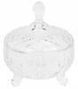 Glass Footed Candy Dish With Lid , Various Patterns, 1 Piece