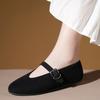 Frühling neue Ballett kleine Lederschuhe Mode Leder Retro weich wachsig runder Kopf flache Schuhe einzelne Wildleder Mary Jane Damenschuhe