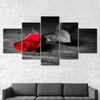Red Rose Flower Scene 5 Piece Five Panel Wall Canvas Print Modern Art Poster Picture Home Decor Gift For Him For Her