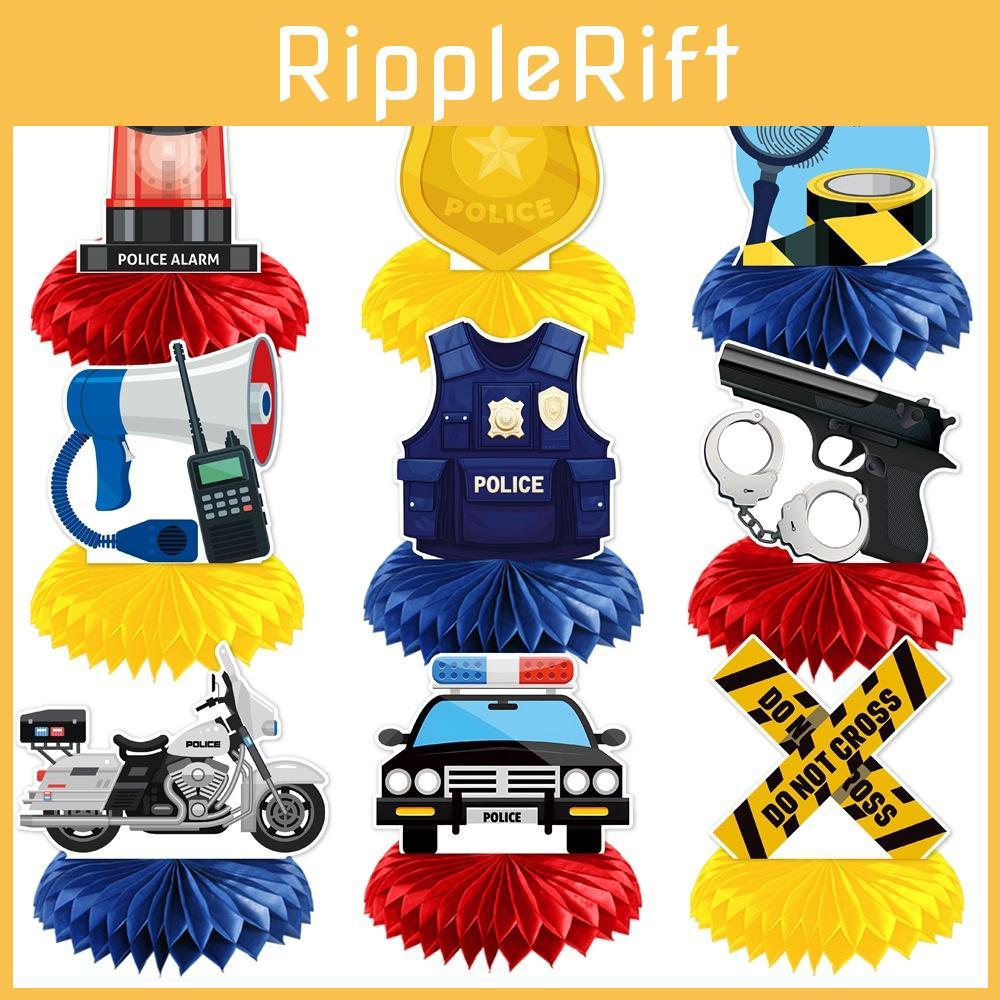 Themed Police Children Birthday Party Desktop Decoration Honeycomb Ornaments