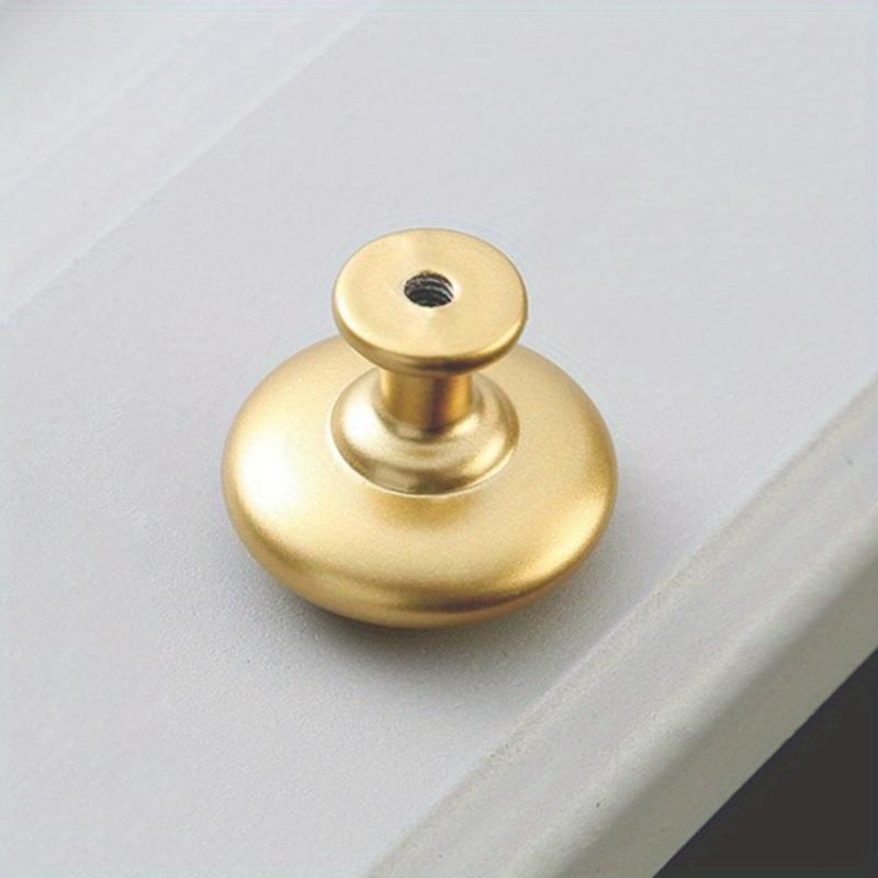 Golden Aluminum Alloy Round Drawer Pull Handles for Cabinets, Shoe Cabinets, And Wardrobes, Black Furniture Hardware with Single Hole Handles.