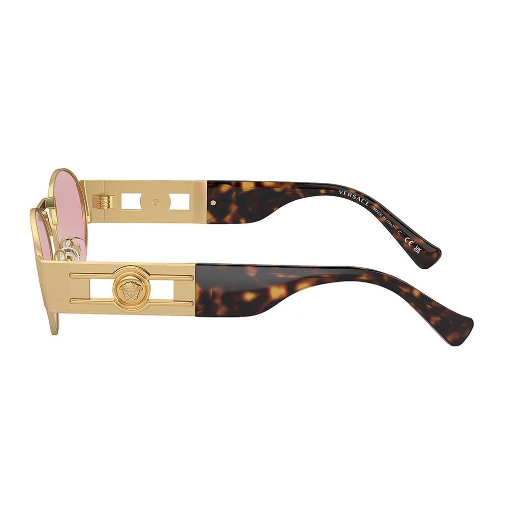 Versace Ve 2264 100284 56mm Unisex Oval Sunglasses Matte Gold