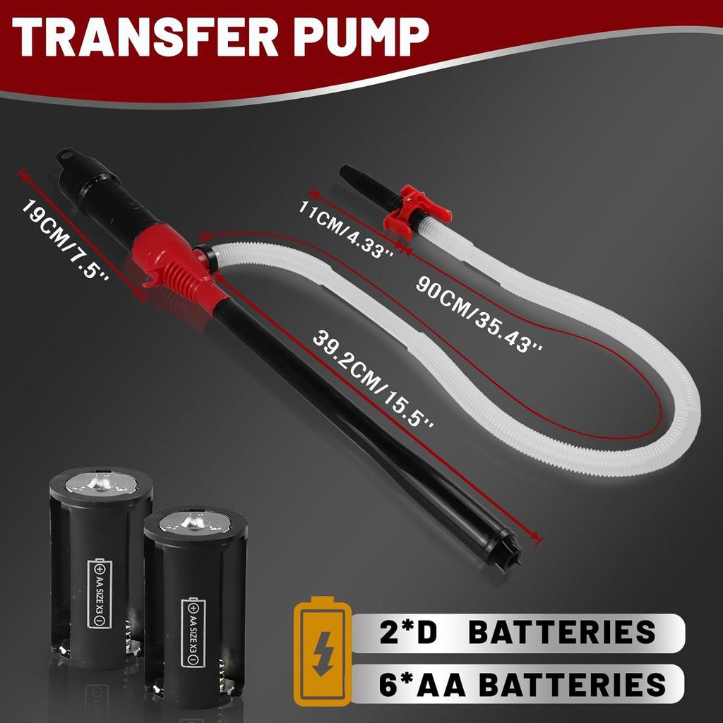 Fuel Transfer Pump With Clip -Battery Operated Gas Pump - Liquid Transfer Pump For Water Kerosene Gasoline Pump - Battery Powered Water Pump, 2.2