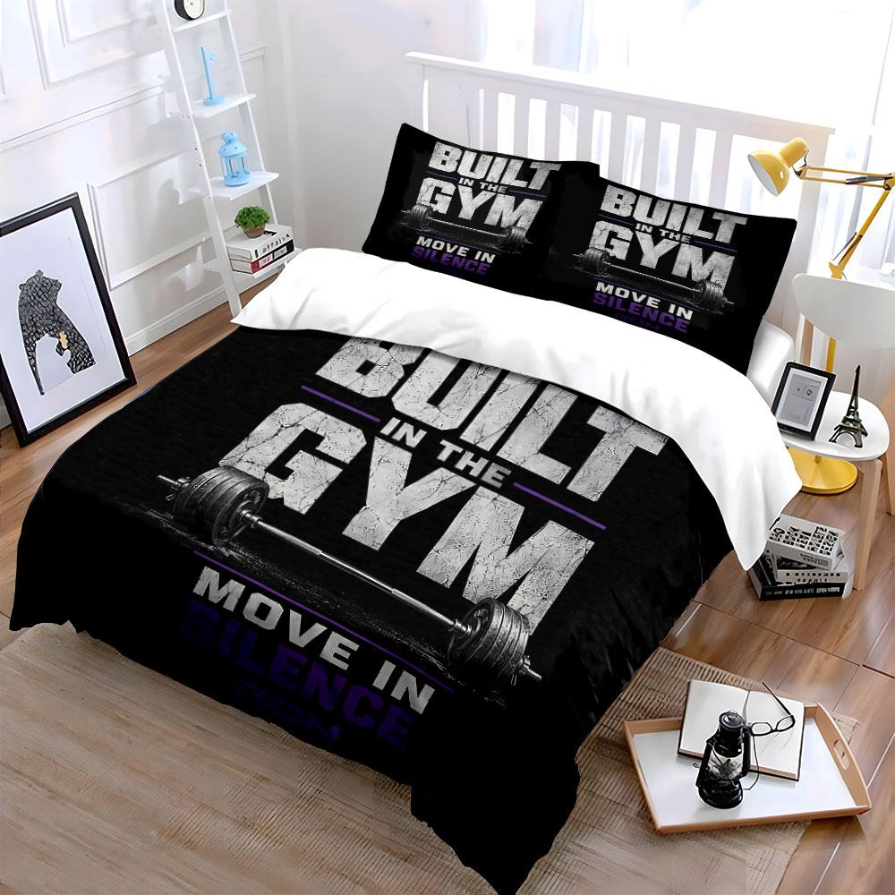 Eingebaut im Fitnessstudio Design Bettwäsche Bettbezug Set Bettbezug Kissenbezüge (1*Bettbezug 2*Kissenbezüge, ohne Bettdecke)