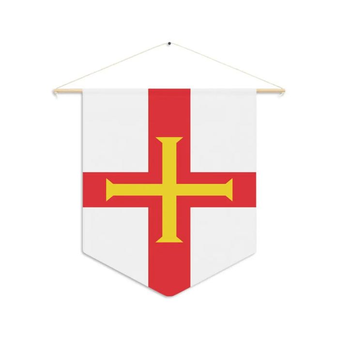 Drapeau - Guernesey - 30 X 45 Cm - Polyester - Impression Recto/verso - Accessoires Inclus