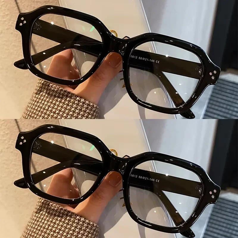 1/2pcs Retro Oversized Anti Blue Light Computer Glasses Frame Women Men Trendy Fashion Eyeglasses Classic Spectacles Ouclos