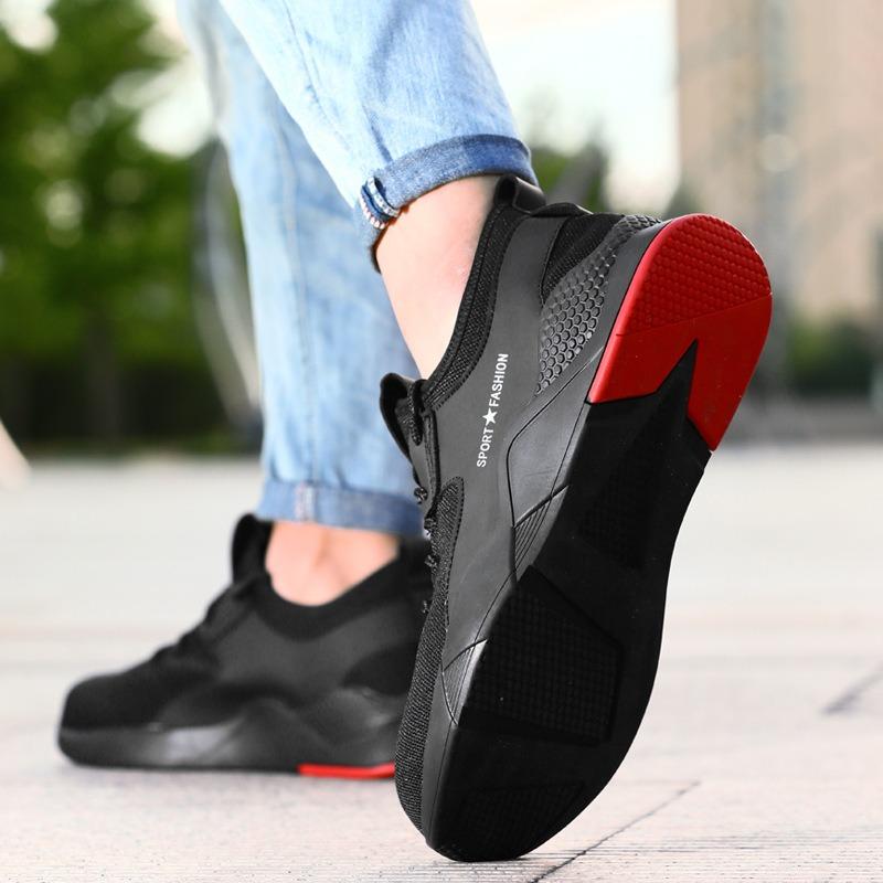 Men's Labor Insurance Shoes Four Seasons Lightweight Steel Baotou Anti-smashing, Anti-piercing, Breathable, Safe Construction Site Protective Shoes