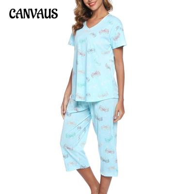 Summer Women's T-shirt Short-sleeved Seven Pants Set Loungewear Sets Plus Size Pajamas Set