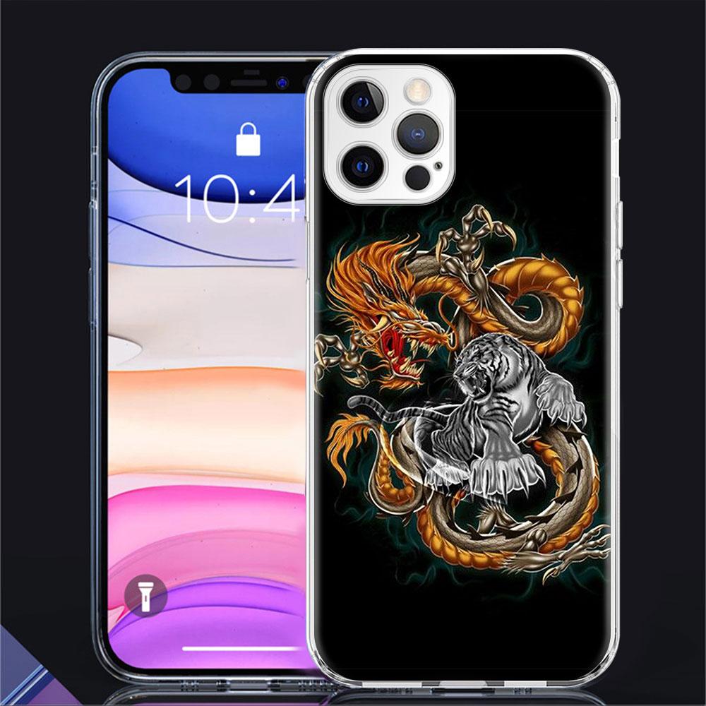 Tiger Tier Fall Für Apple iPhone 11 13 14 12 Pro 7 8 Plus XR X XS Max 6 6S 14Pro Klar Silikon Telefon Abdeckung Coque