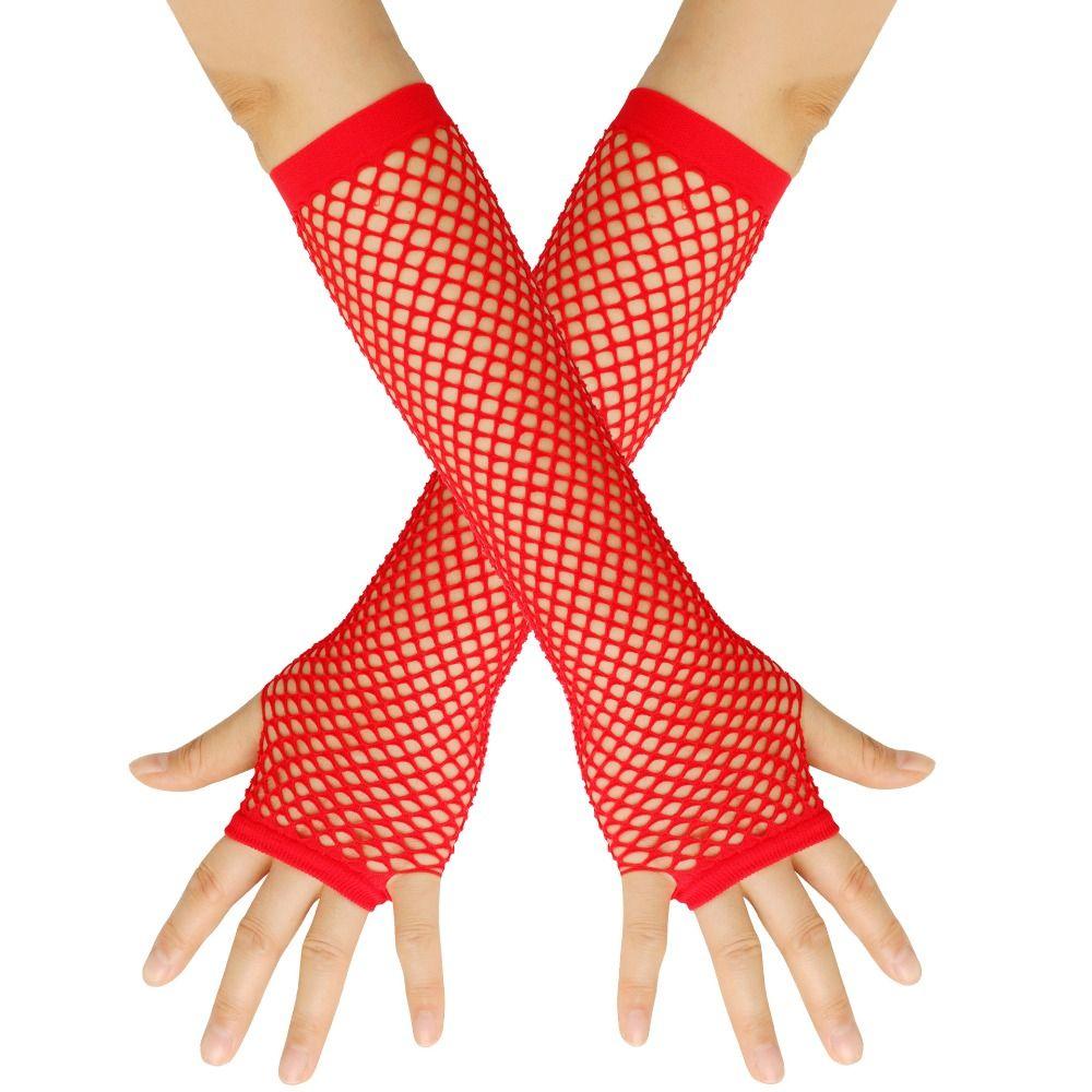 Stretch Fingerless Gloves Half Finger Girl's Long Gloves Arm Warmer Gloves Nightclub Party