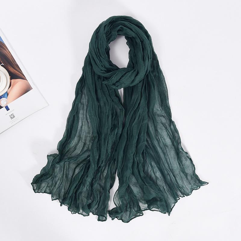 90x180cm Candy Color Wrinkle Women Scarf Vintage Fashion Retro Long Scarf Female