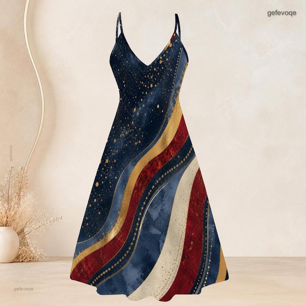 Women Plus Size Printed Two Piece Set Short Sleeve Open Cardigan Strappy V Neck Flared Dress