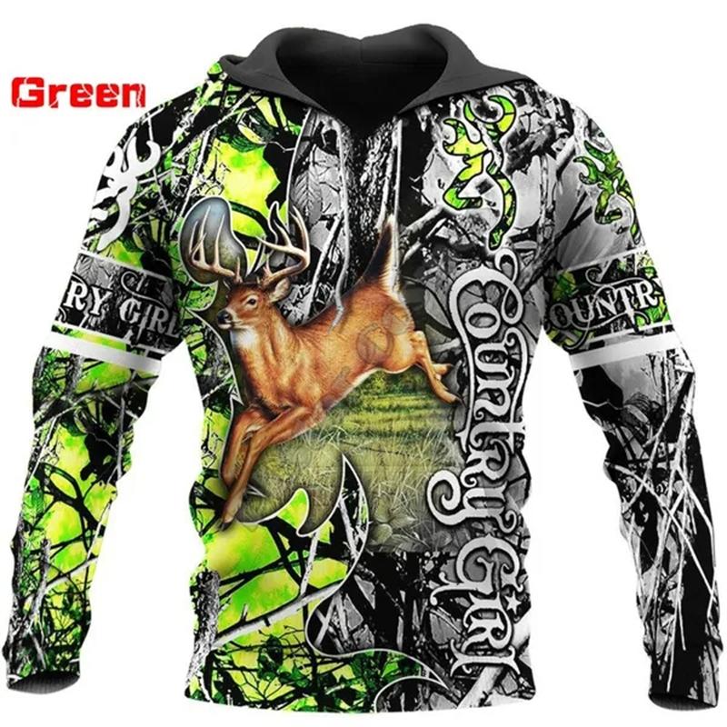 Fashion Deer Hunting Camo Hoodie Cool Slim Jacket Costume Coat 3d Sweatshirts Animal Men Women Casual Christmas Hoodie Tops