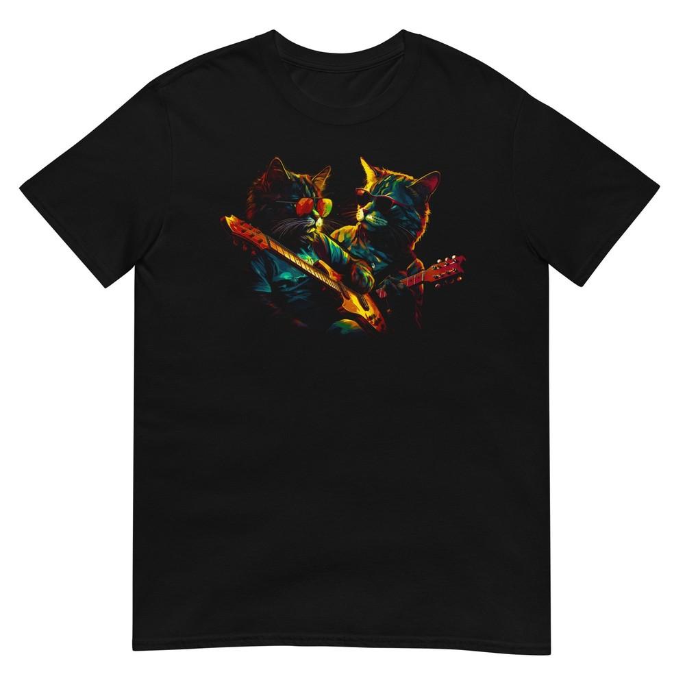 

Cat Tshirt Guitar Player Tee Kitty Cats Lover Pet TShirt Unisex Design Unisex T-Shirt XXL