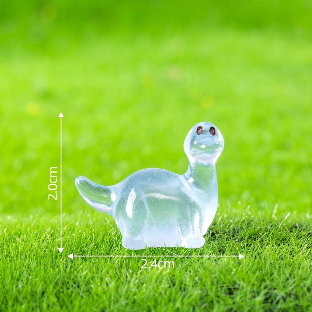 Cartoon Noctilucent Dinosaur Figurines Resin Crafts Micro Landscape Decoration  Desk Bonsai Decor
