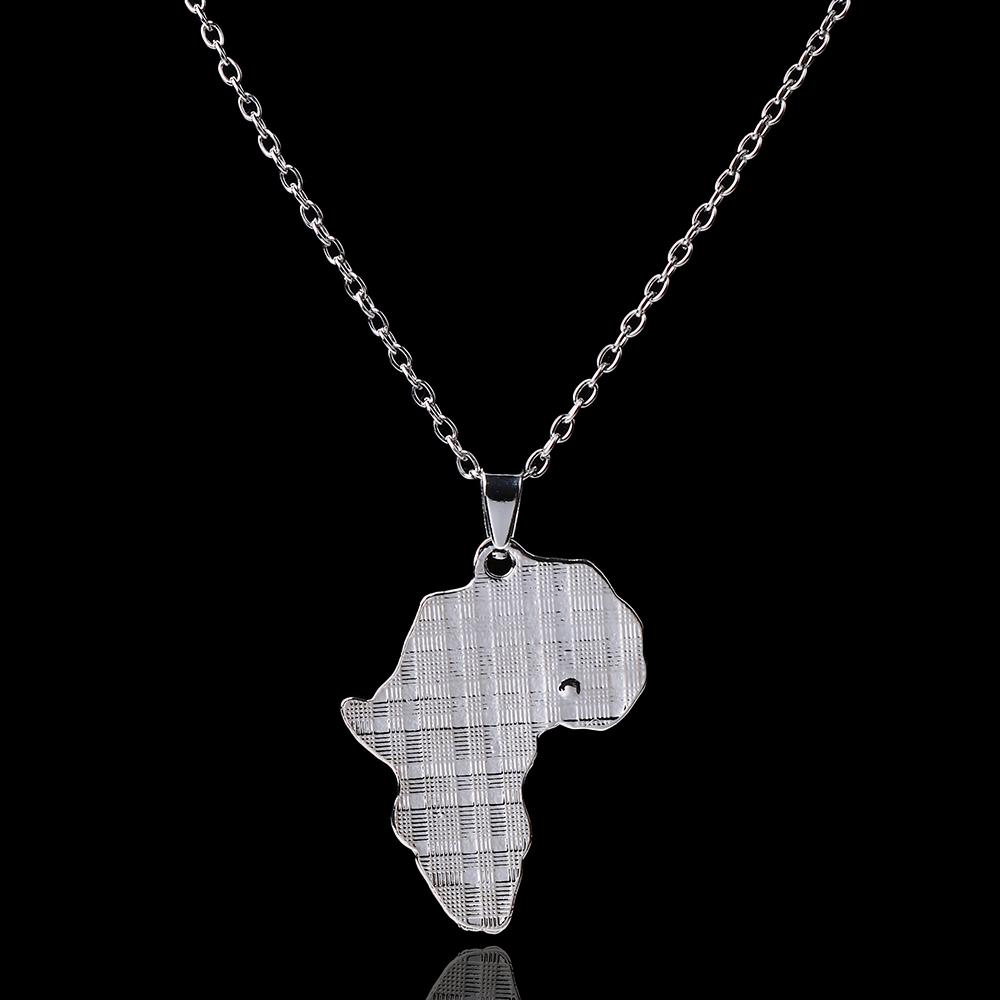 Silver New Jewelry Chain Fashion Country Gold Necklace Pendant African Map