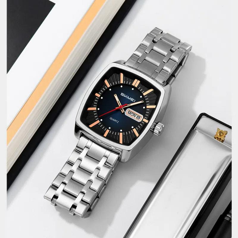 Skmei Pánské hodinky Ležérní Módní Originální Křemenné Hodinky pro Muže Vodotěsné Nerezové Ocelové Luminiscenční Datum Týden Trend Šaty Náramkové hodinky