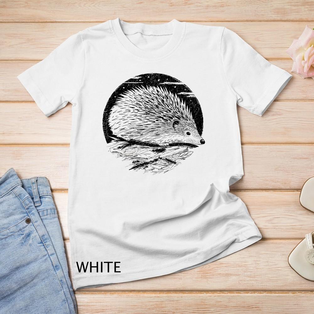 

Cute Unique Bookworm Reading Hedgehog Tee Hedgehog Gift Unisex T-shirt 4XL