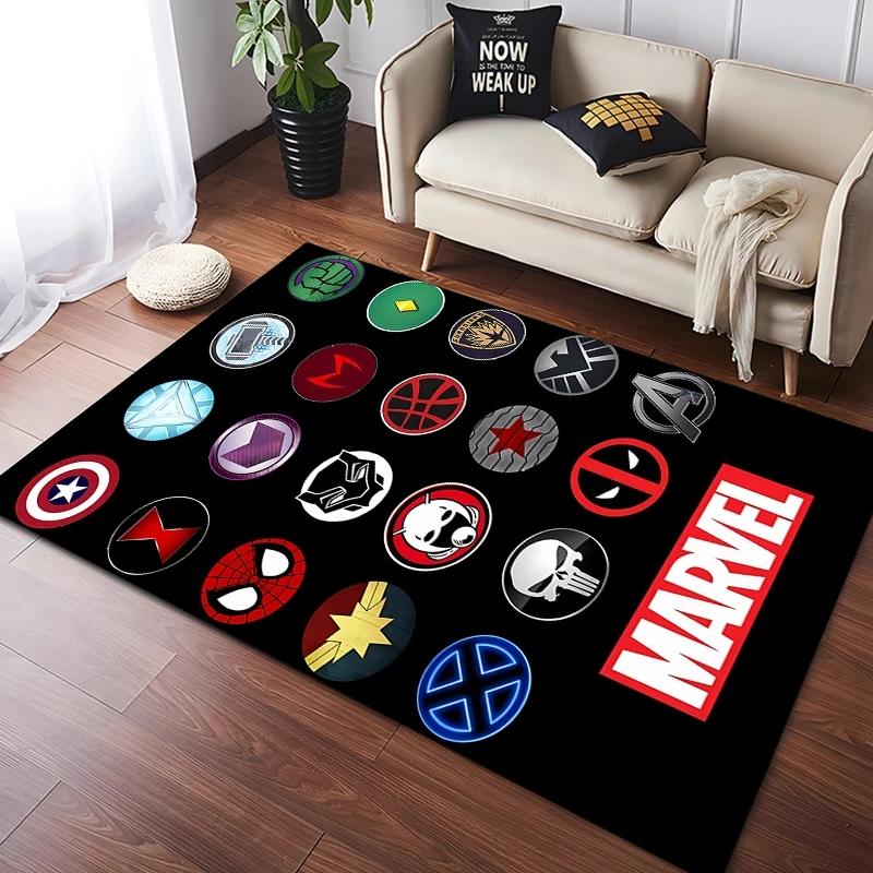 Disney Avengers Marvel Logo Superhrdinské Koberce Obývací Pokoj Ložnice Jídelna Kuchyň Kancelář Koupelna Protiskluzový Velký Dekorativní Koberec