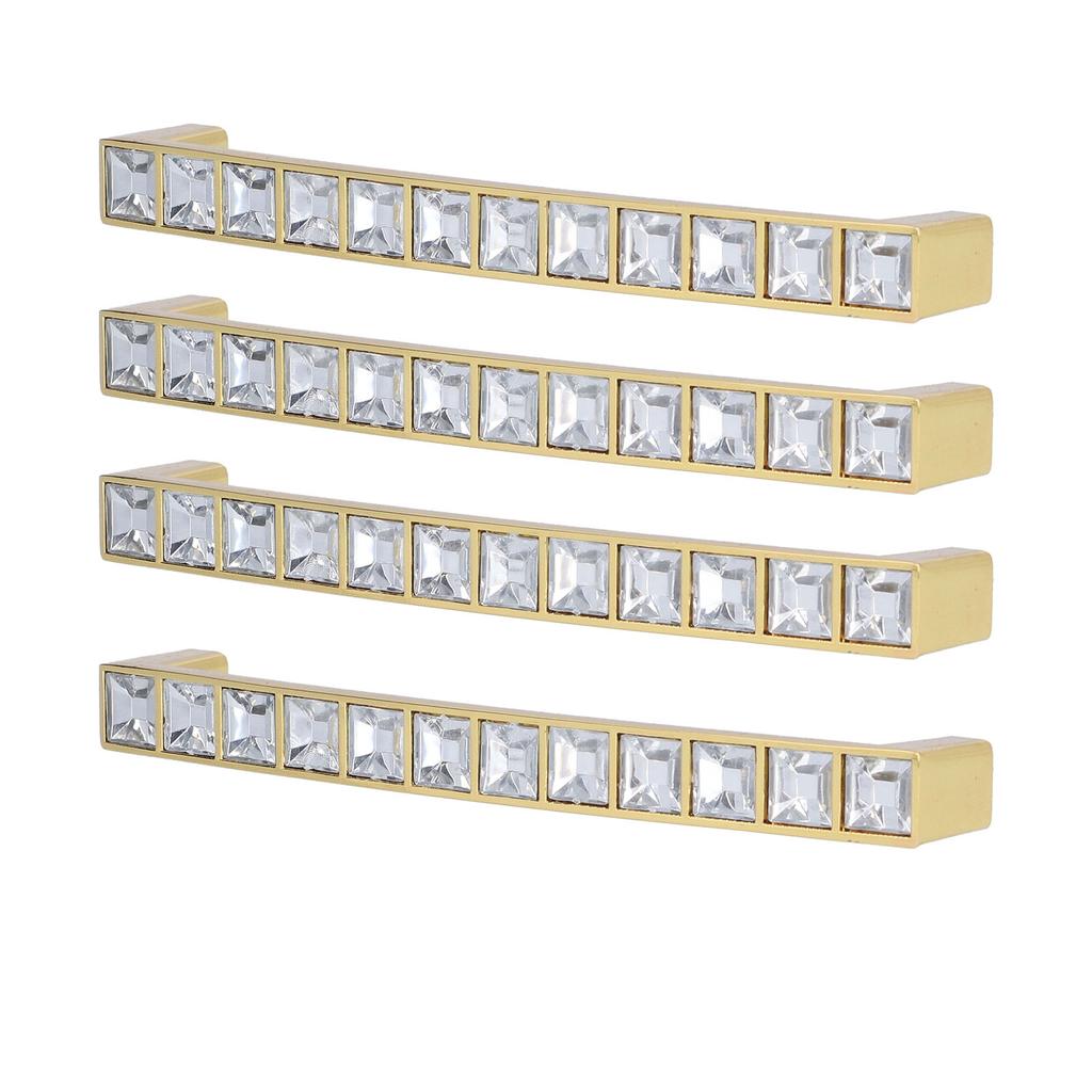 4 ks/sada Křišťálová rukojeť Moderní dvířka skříňky Diamanty Dvojitá rozteč děr 128 mm Knoflík zásuvky