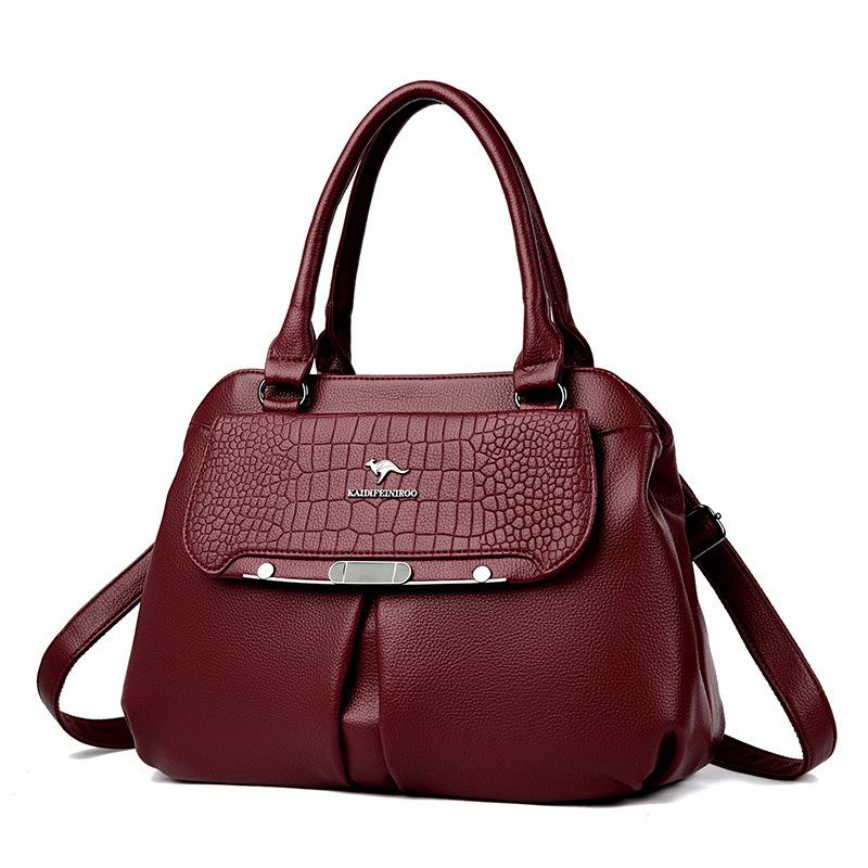 

Female mother 2024 new urban simple portable shoulder crossbody large capacity women s bag бордовий