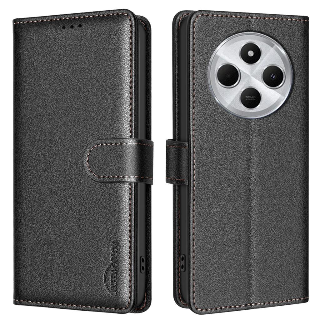 BINFEN COLOR BF32 For Xiaomi Poco C75 4G/Redmi 14R 5G/14C 4G Leather Case Wallet RFID Blocking Phone Cover