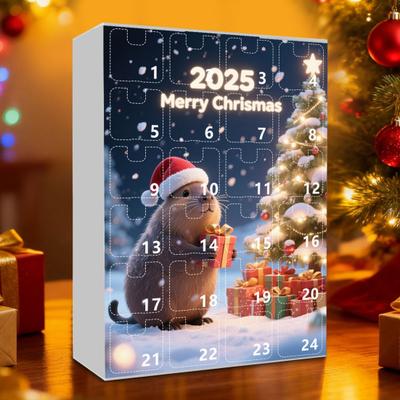 Yousheng Advent Calendar Marmot Design 24-Day Countdown Festive Family Activity Calendar Kid Surprise Gift Calendar