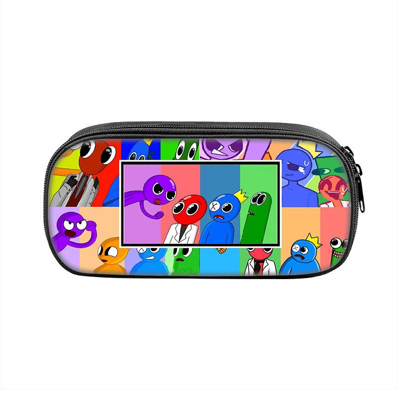 Rainbow Friends Cartoon Pencil Case With Durable Nylon Material Large Capacity School Storage