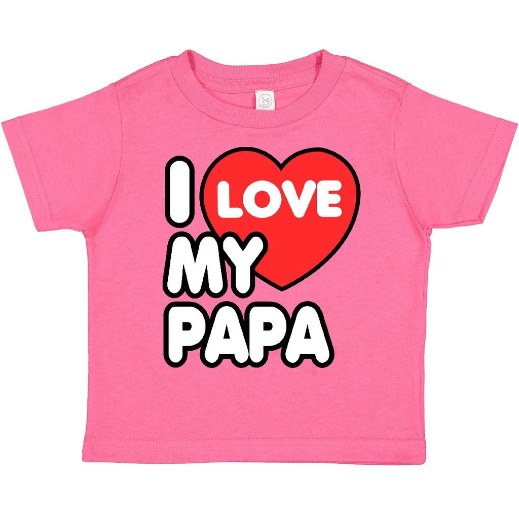 Inktastic I Love My Papa Toddler Kids Boys T-Shirt Heart Family Grandpa Child Preschooler