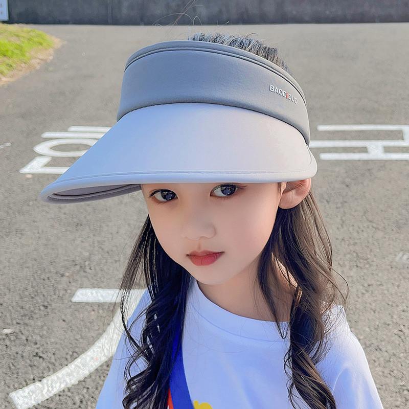 Summer Kids Sun Hat With Large Brim And Breathable Ice Silk Material For Outdoor Protection