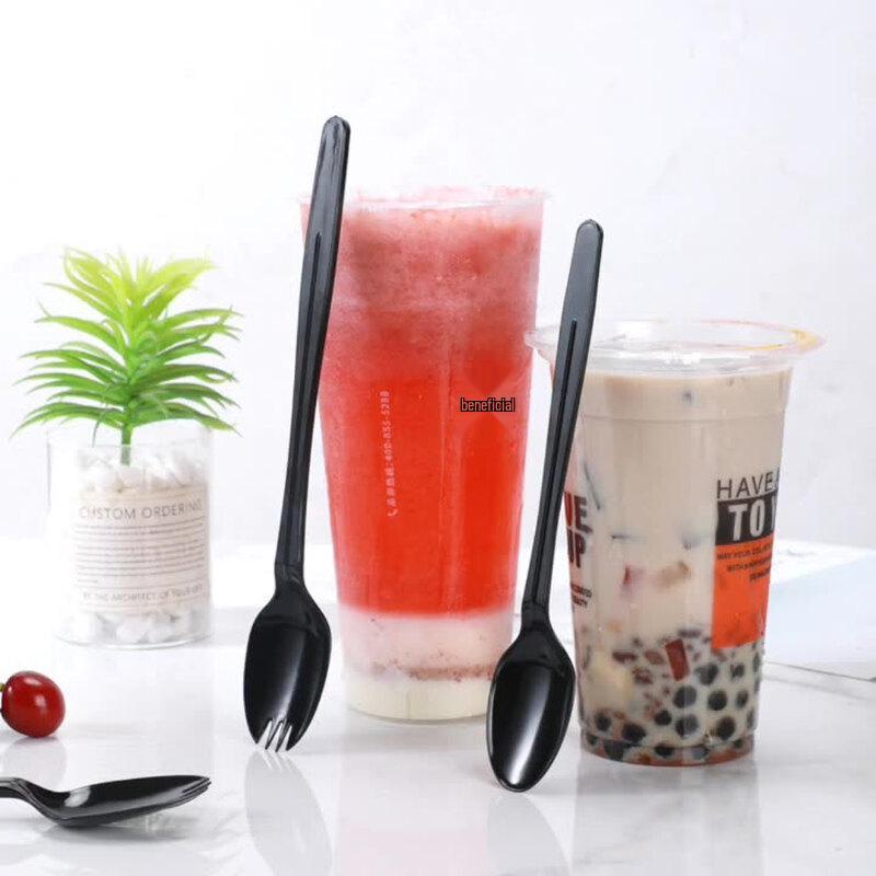 ZISIZ Disposable Plastic Long Handle Spoons