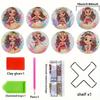 8pc/sets A Lovely Little Girl Diamond Painting Coasters DIY Diamond Art Coasters 5D Full Drill Diamond Coasters Acrylic Round Cup