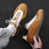2025 spring new leather trend niche flat heel sports and leisure shoes versatile board shoes men's retro German training shoes