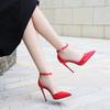 Fashion Comemore Ladies High-heeled Shoes Luxury 2025 Trend Ankle Buckle Heel Sandals 12cm Stiletto Pumps Woman Darss Party Shoe Fashion