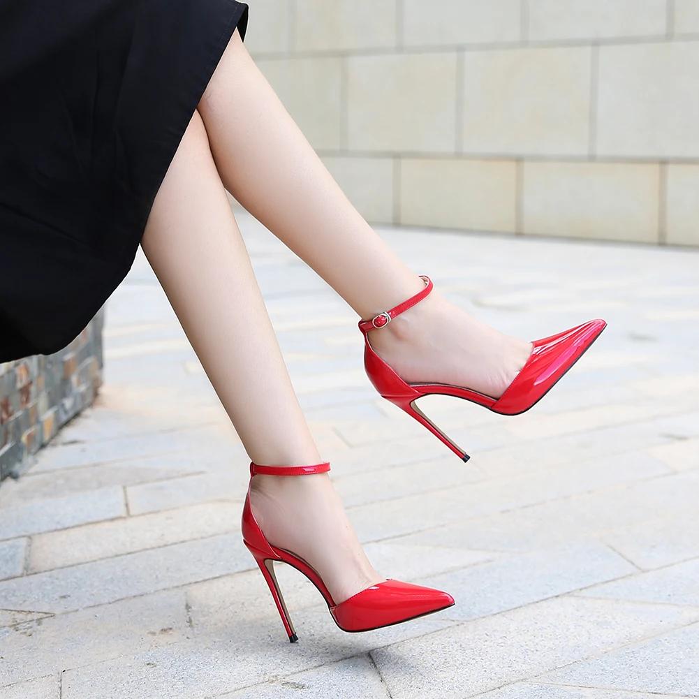 Fashion Comemore Ladies High-heeled Shoes Luxury 2025 Trend Ankle Buckle Heel Sandals 12cm Stiletto Pumps Woman Darss Party Shoe Fashion