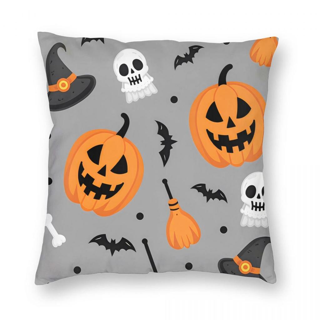 Halloween Cute Ghost Pumpkin Pillowcase Printed Fabric Cushion Cover Gift Throw Pillow Case Cover Home Zipper Cm