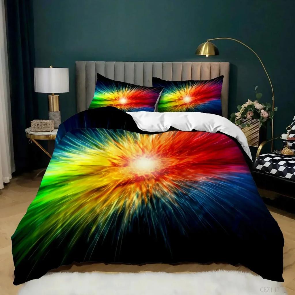 Rainbow Pride Bedding Set Rainbow Flags Duvet Cover Set Rainbow Stripe Design 3D Soft Microfiber Bedding Queenking Size