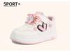 Girls' 2026 Spring Leather Casual White Cartoon Sneakers with Soft Soles