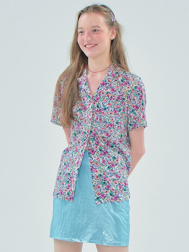 JUNEJUNE SPACE Floral Shirts_White(Floral Short Sleeve Shirts_White)